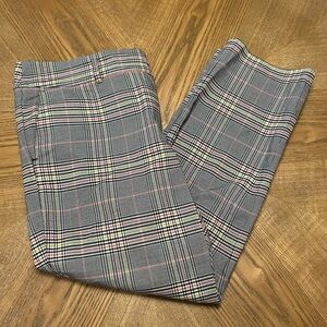 Loft Outlet Women’s Straight Plaid Cropped Pants